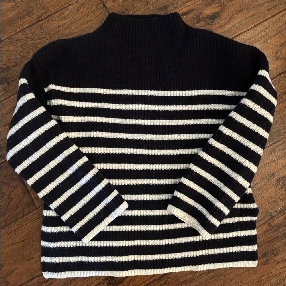 Rails Claudia Sweater Navy/White Stripe Wool Size M